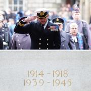 The Remembrance Sunday ceremony at the Stone of Remembrance outside the City Chambers in Edinburgh