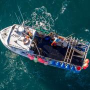 A fisherman landing his catch