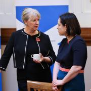 Finance Secretary Shona Robison and Deputy First Minister Kate Forbes pictured in conversation