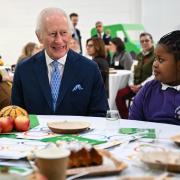 King Charles visits the first Coronation Food Hub in Deptford Image: Justin Tallis/PA Wire