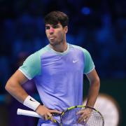 Carlos Alcaraz looks frustrated during his loss to Alexander Zverev (Antonio Calanni/AP)