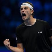 Taylor Fritz celebrates beating Alexander Zverev (Antonio Calanni/AP)