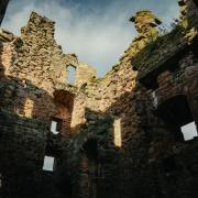 An interior view of the ruined 16th-century Baltersan Castle