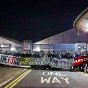 Activists have shut down the Leonardo factory in Edinburgh