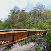 Bracklinn Falls Footbridge won in the Pedestrian and Cycle Bridge category