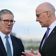 Prime Minister Keir Starmer (left) speaks with First Minister John Swinney