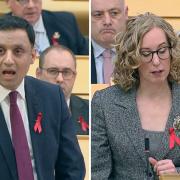 Party leaders Anas Sarwar and Lorna Slater were among those wearing the ribbons