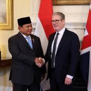 Prime Minister Sir Keir Starmer welcomed President Prabowo Subianto of Indonesia to Downing Street (Mina Kim/PA)