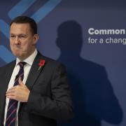 Scottish Conservative leader Russell Findlay pictured giving a speech in Holyrood, Edinburgh