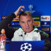 Celtic manager Brendan Rodgers speaks to the media at Parkhead today