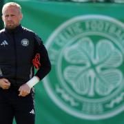 Celtic goalkeeper Kasper Schmeichel during training at Lennoxtown