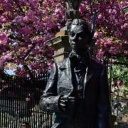 The statue is of the poet Robert Fergusson, the 250th anniversary of whose death in an insane asylum in Edinburgh will be commemorated on Thursday