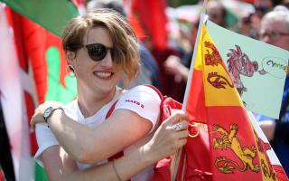 Yes Cymru supporters in Cardiff in 2019