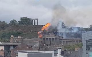 A fire has broken out on Edinburgh's Calton Hill. Photo: Catriona MacDonald