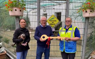 Dunfermline and West Fife MP Douglas Chapman presented the VIPs - Very Important Peacocks - with the 'key to the city'