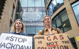 Climate campaigners outside of the UK Government's hub in Edinburgh demanding the license granted to the Jackdaw gas field be reversed after it was granted in June 2022