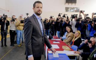 Jakov Milatovic, the winning candidate who was backed by governing parties advocating closer ties with Serbia