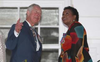 President of Barbados Dame Sandra Mason, pictured with the then prince Charles