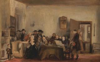 A sketch for the David Wilkie painting 'The Reading of a Will'
