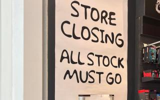 A sign appeared outside the store saying 'all stock must go'