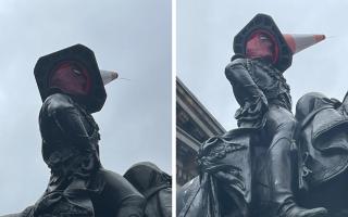 The Duke of Wellington statue has been spotted in a Spider-Man mask