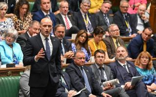 SNP Westminster leader Stephen Flynn with some MPs behind