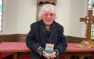 Scottish artist Michael McVeigh with the medal he was sent by Pope Francis
