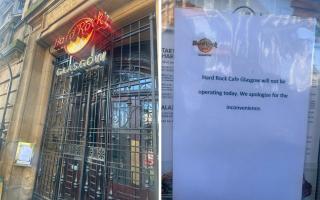 The Hard Rock Cafe on Buchanan Street, Glasgow, has closed its iron gates