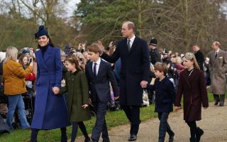 Photo taken two days before Christmas 2023 of the Princess of Wales with her children, husband, and Mia Tindall