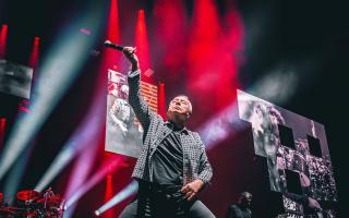 Simple Minds performing in Glasgow