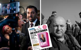 Left: Abbi Garton-Crosbie in a press huddle; Centre: Our Sir Ken Starmer front page; Foreign Affairs Editor David Pratt