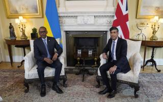 Prime Minister Rishi Sunak (right) and the President of Rwanda Paul Kagame