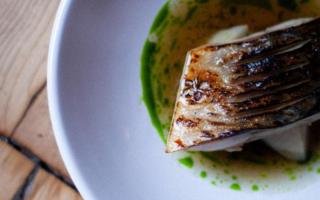 Tender brined mackerel with pickled turnip, served at Montrose when The National visited in February