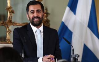 Humza Yousaf speaking at a press conference in Bute House