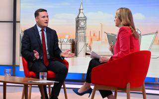 Wes Streeting pictured speaking to Laura Kuenssberg