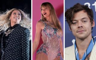Left to right: Beyonce, Taylor Swift and Harry Styles