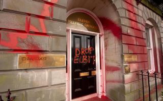 Protesters vandalised a Barclays bank office in Edinburgh