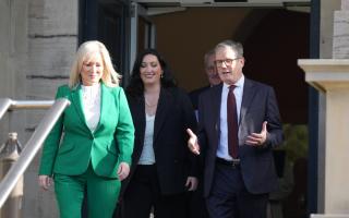 Sinn Fein First Minister Michelle O'Neill with Keir Starmer