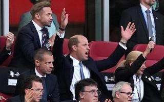 Prince William watched on as England beat Switzerland on penalties at the Euros