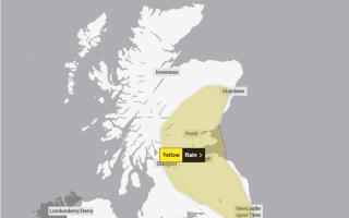 A yellow weather warning has been issued for much of Scotland