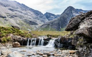 The Fairy Pools on the Isle of Skye are accessible via a single-track road