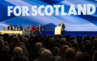 First Minister John Swinney delivers his address at the SNP annual national conference at the Edinburgh International Conference Centre. Picture date: Sunday September 1, 2024. PA Photo. See PA story POLITICS SNP. Photo credit should read: Jane Barlow/PA