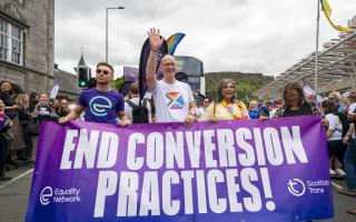 Scottish First Minister John Swinney during the annual Pride parade in Edinburgh