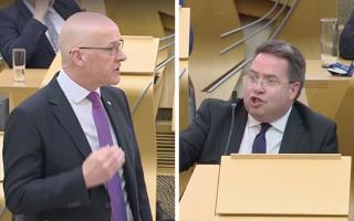 John Swinney was left fuming with Craig Hoy during FMQs on Thursday