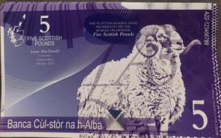 A mock-up of a future Scottish five pound note