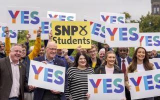 John Swinney pictured at a Scottish independence event in Glasgow last week