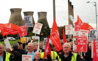 The Unite Union organised protest rally against INEOS managment at Grangemouth Petrochemical Plant