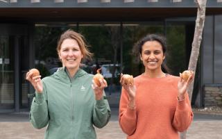 Aineias Karkasinas and Renuka Ramanujam  recently moved into a new lab and office space to advance its compostable packaging concept