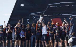 INEOS Britannia's team celebrated winning the Louis Vuitton Cup last week