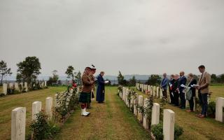 A rededication service for Private George Alister Walker Ewan at Bolsena War Cemetery in Italy.